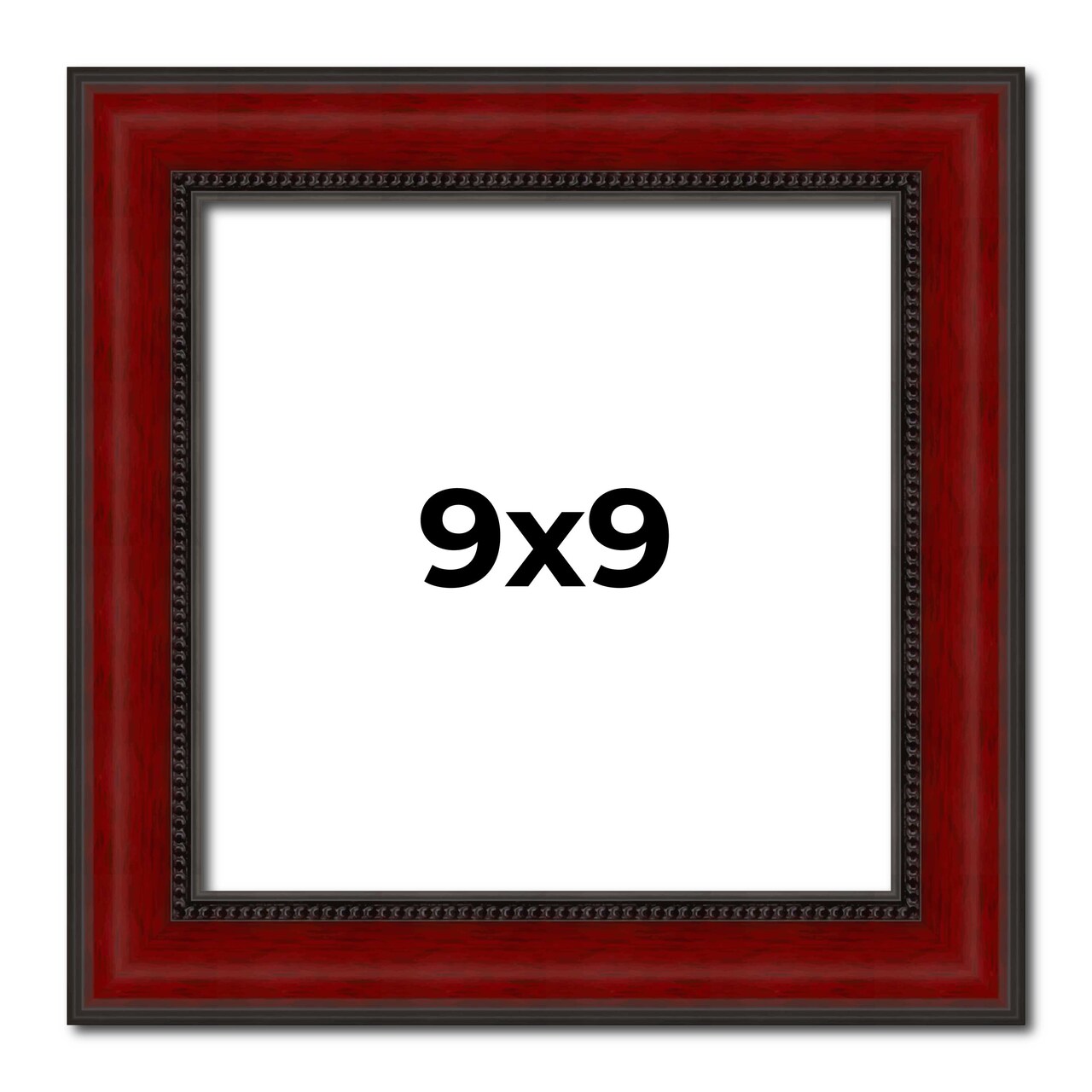 Square Weathered Red Picture Frame - UV Acrylic, Foam Board Backing, Hanging Hardware